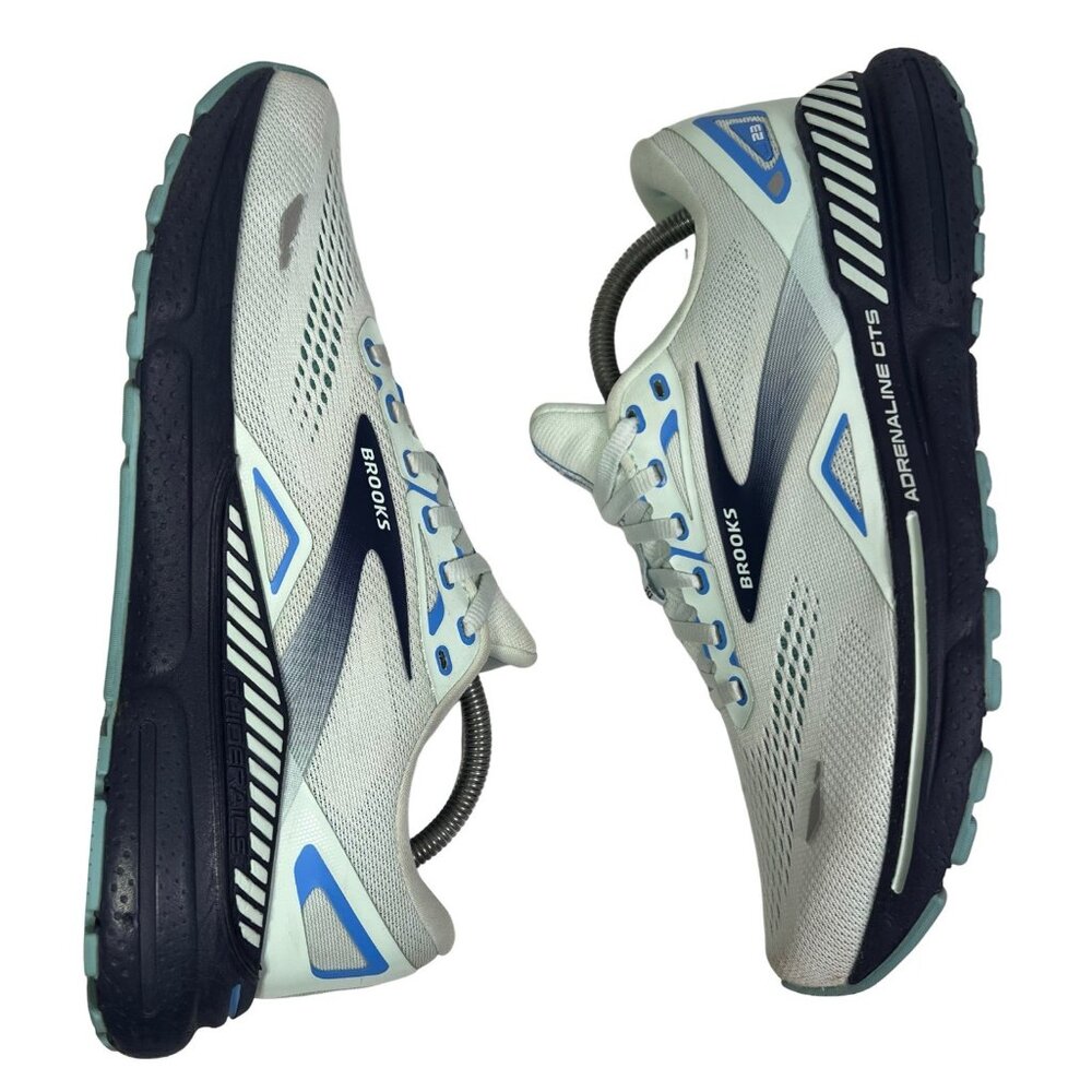 Brooks Womens Adrenaline GTS 23 Blue Mint Green Running Shoes Sneakers 10 D WIDE - Picture 5 of 9